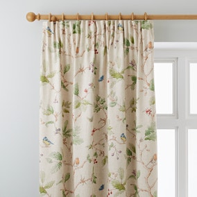 LUXURY FULLY LINED PENCIL PLEAT CURTAINS BOTANICAL FREE P & P